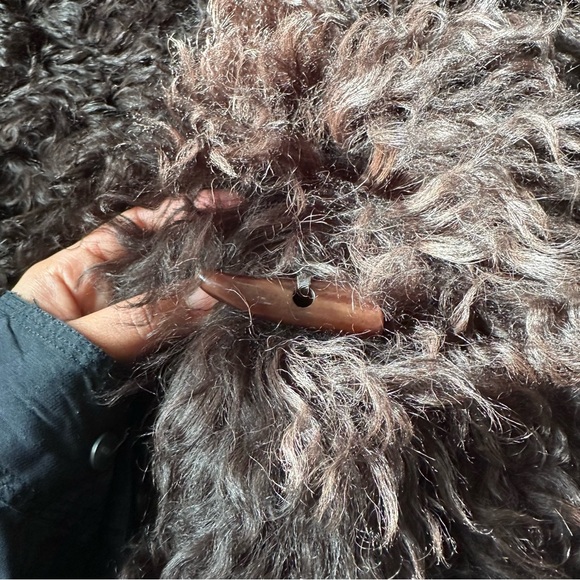 Vintage chocolate brown fur shearling curly lamb leather penny lane coat jacket - Picture 11 of 16